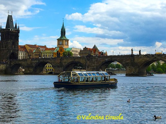 Tourists Boat on Charles Bridge